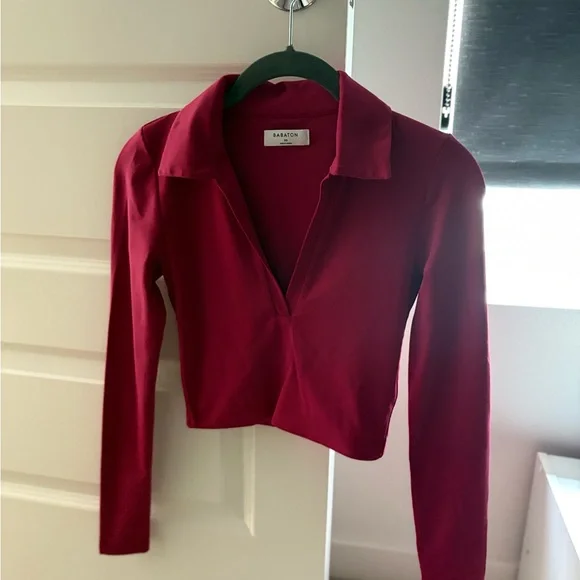 Aritzia Babaton Long Sleeve V-Neck Top - Picture 2 of 3